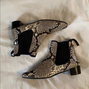 Frances Valentine embossed leather snakeskin boots